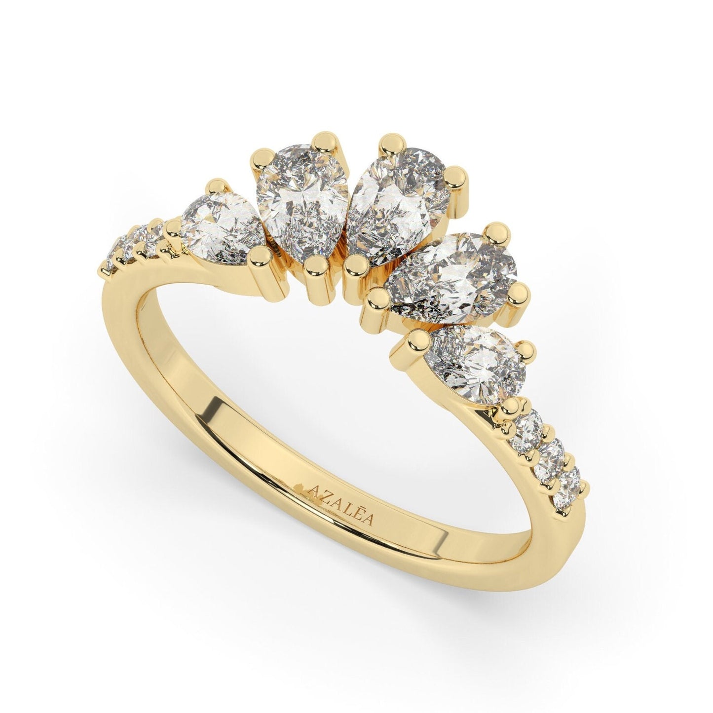 Pear Diamond Wedding Ring / 14k Gold Pear Diamond Engagement Ring / Wedding Band / Stacking Ring / Anniversary Ring / Engagement Ring