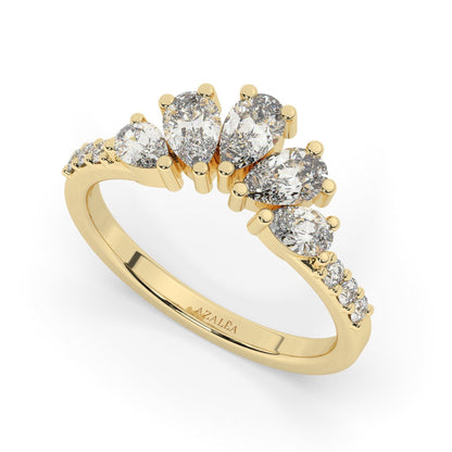 Pear Diamond Wedding Ring / 14k Gold Pear Diamond Engagement Ring / Wedding Band / Stacking Ring / Anniversary Ring / Engagement Ring