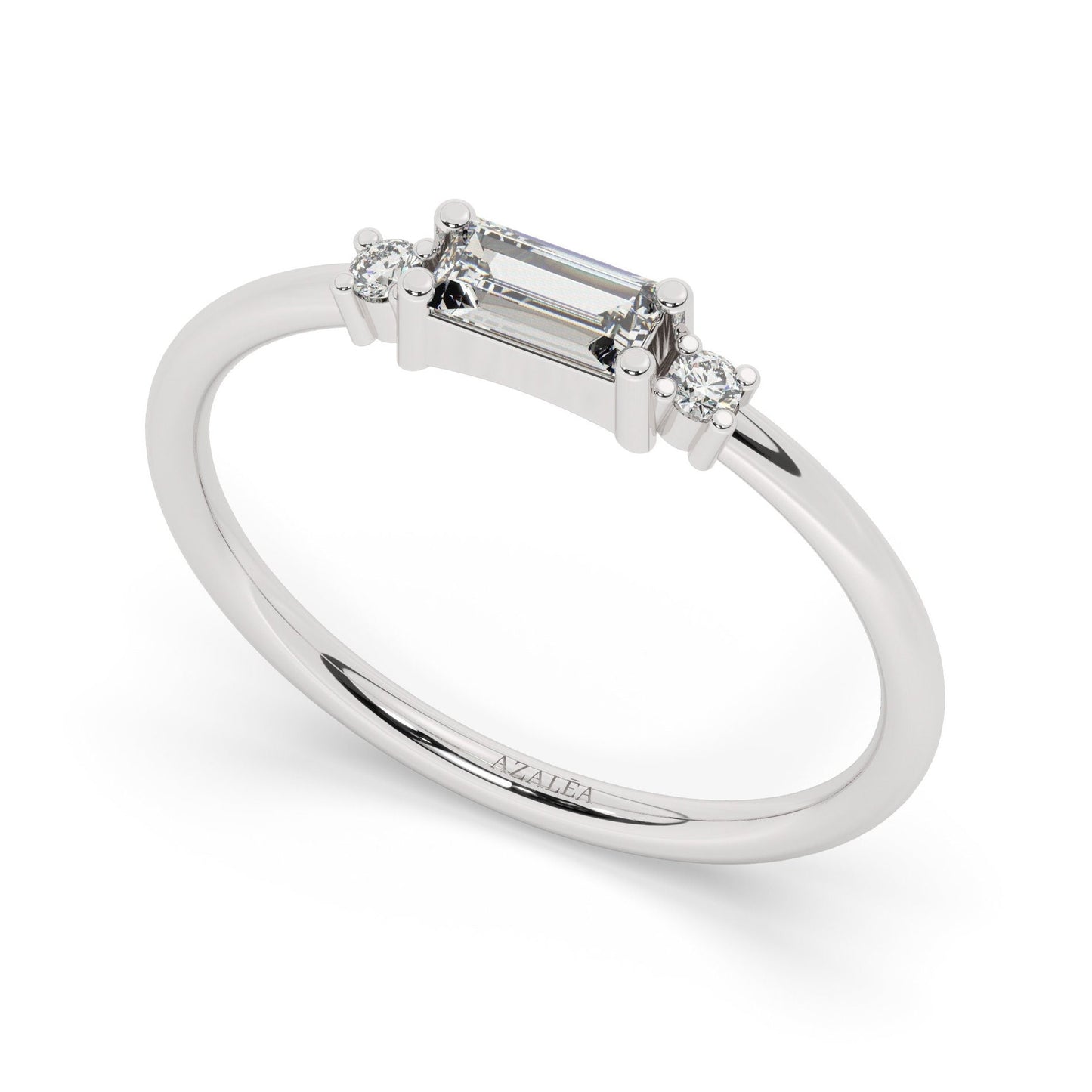 Baguette Diamond Stacking Ring / .25CT 14k Gold Baguette Diamond Wedding Ring / Diamond Stacking Ring / Anniversary Gift / Diamond Gift Idea