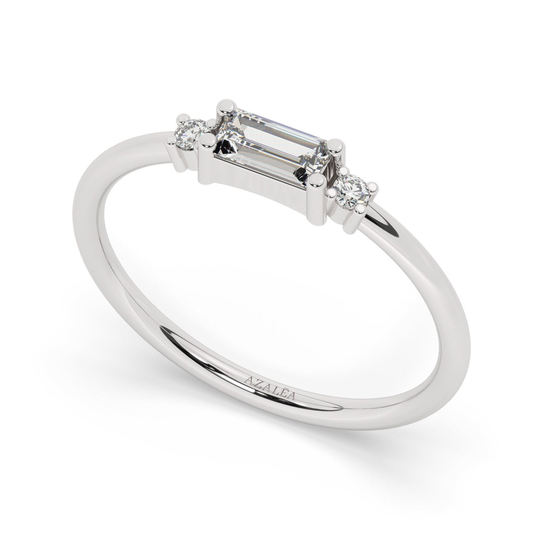 Baguette Diamond Stacking Ring / .25CT 14k Gold Baguette Diamond Wedding Ring / Diamond Stacking Ring / Anniversary Gift / Diamond Gift Idea
