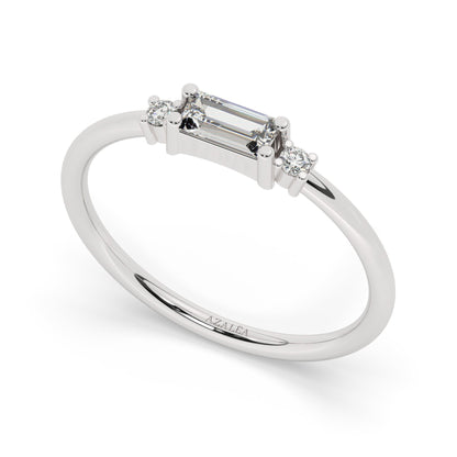 Baguette Diamond Stacking Ring / .25CT 14k Gold Baguette Diamond Wedding Ring / Diamond Stacking Ring / Anniversary Gift / Diamond Gift Idea