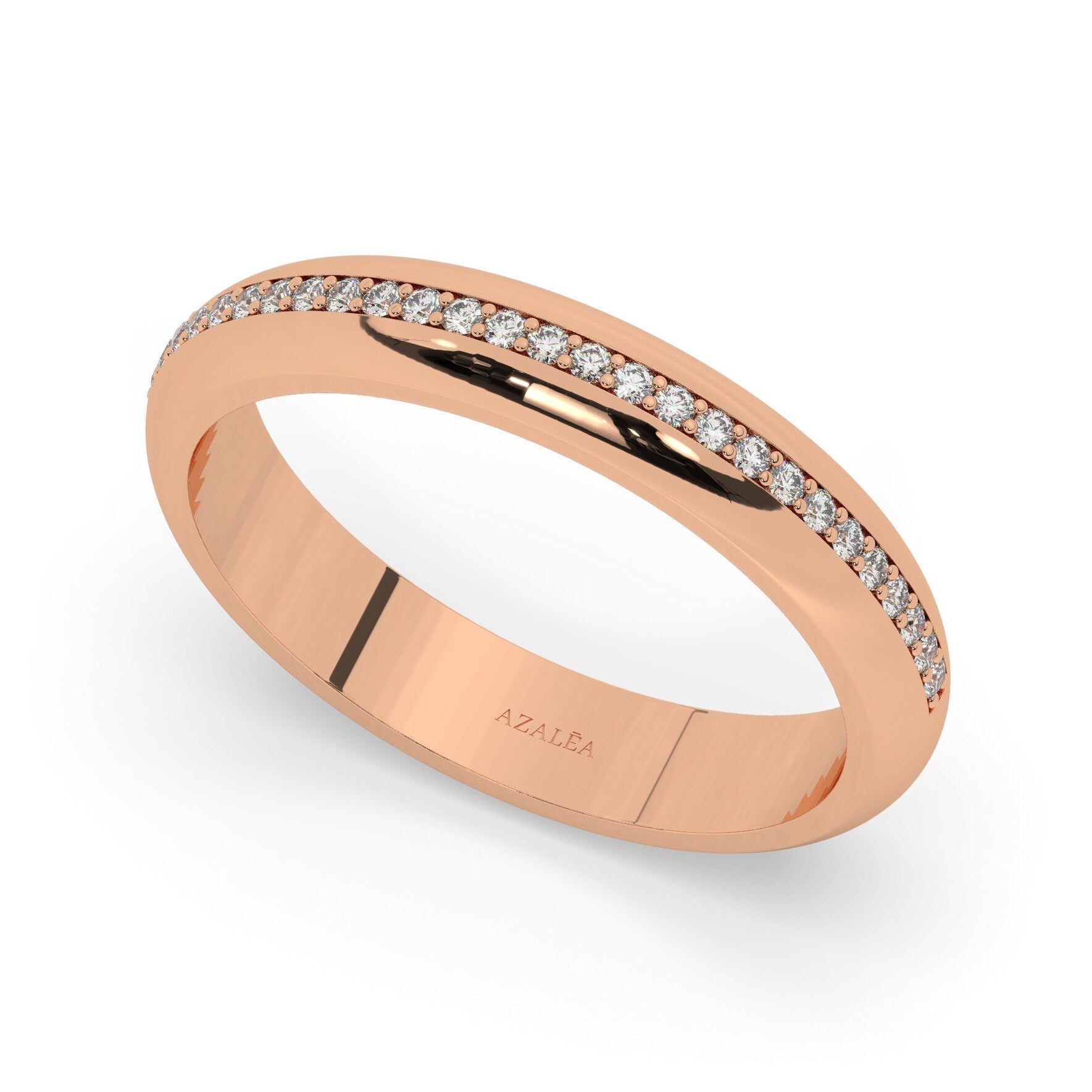 Diamond Wedding Band / 14k Gold Half Eternity Channel Set Diamond Wedding Ring / Diamond Anniversary Ring / Birthday Gift / Wedding Gift