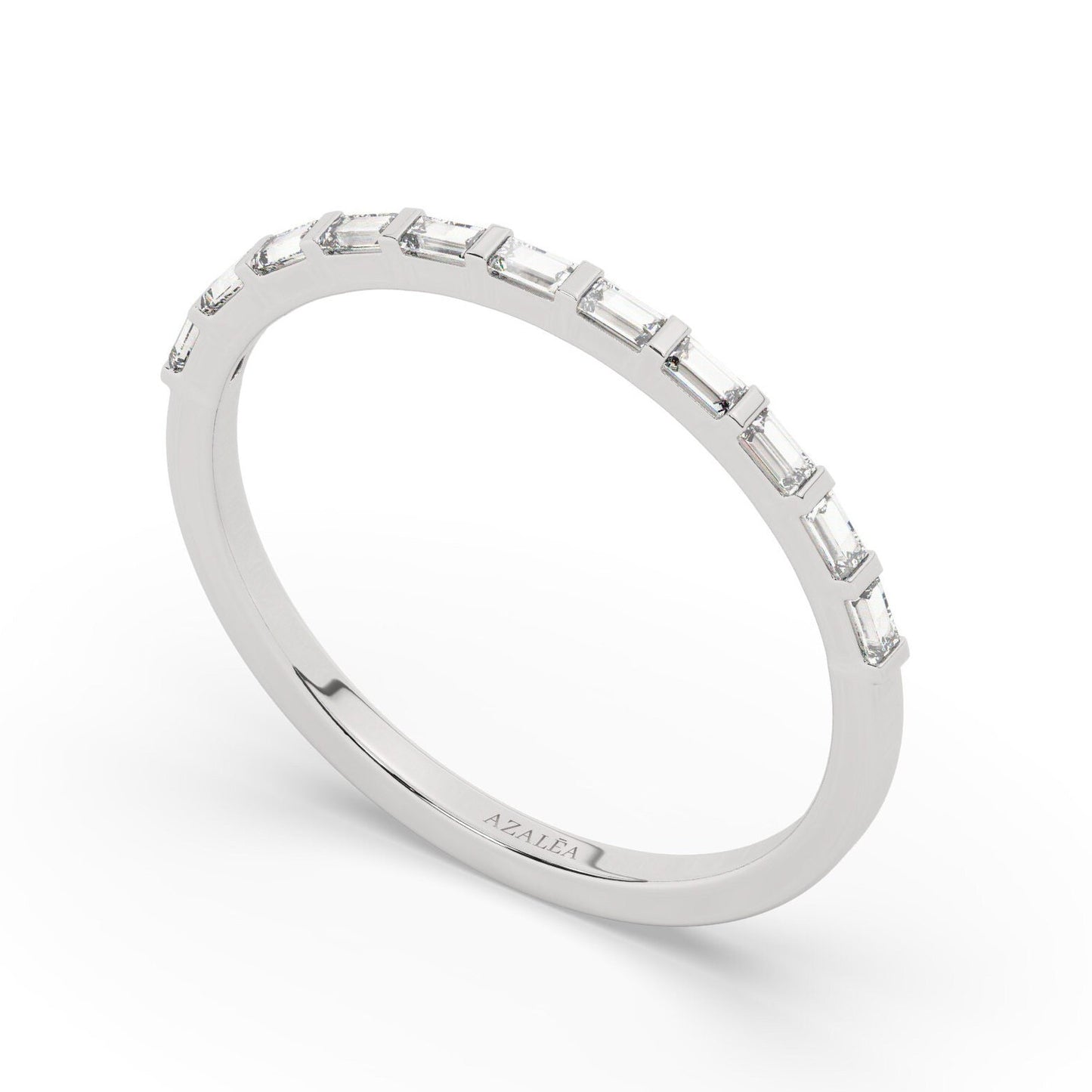Baguette Diamond Half Eternity Ring