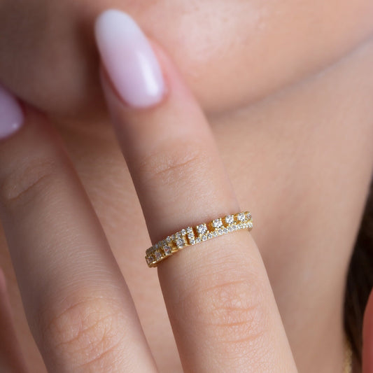 Diamond Wedding Band / 14k Gold Diamond Wedding Ring / Graduation Gift / Bridal Gift / Birthday Gift / Anniversary Ring