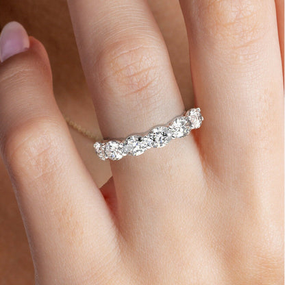 East West Oval Cut Diamond Wedding Band / 1.50 ct Oval Diamond Ring / Oval Diamond Anniversary Ring/ Birthday Gift / Diamond Promise Ring