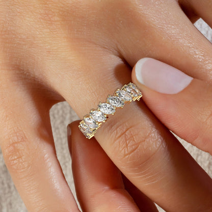 Unique Tilted Marquise Wedding Band / 14k Gold Marquise Eternity Wedding Ring / 2.75 CT Marquise Eternity Band / Anniversary Ring