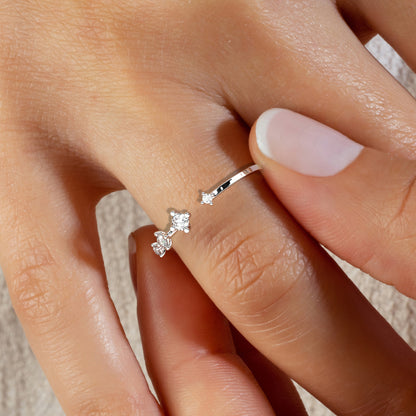 Diamond Stacking Ring / 14k Gold Diamond Wedding Ring / Cuff Ring / Graduation Gift / Bridal Gift / Birthday Gift / Anniversary Ring