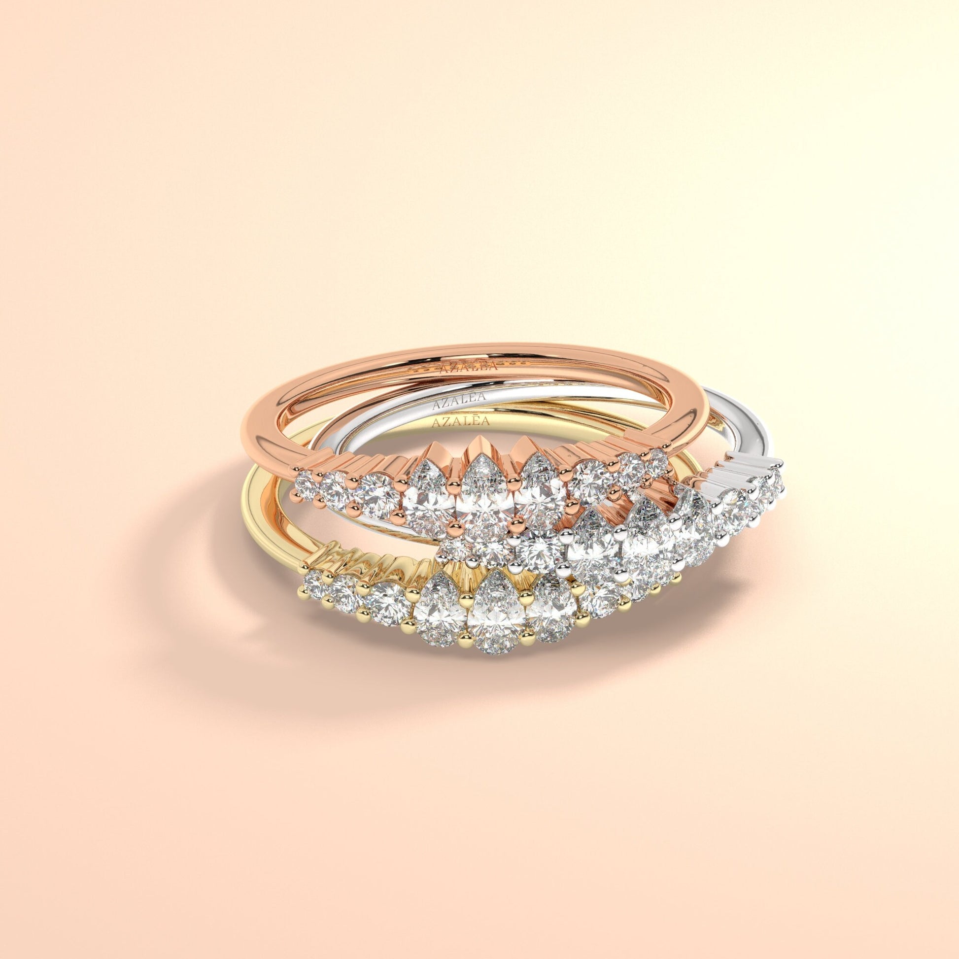 Pear Diamond Stacking Ring / 14k Gold Pear Diamond Wedding Band / Teardrop Engagement Ring / Diamond Wedding Band / Diamond Gift Idea