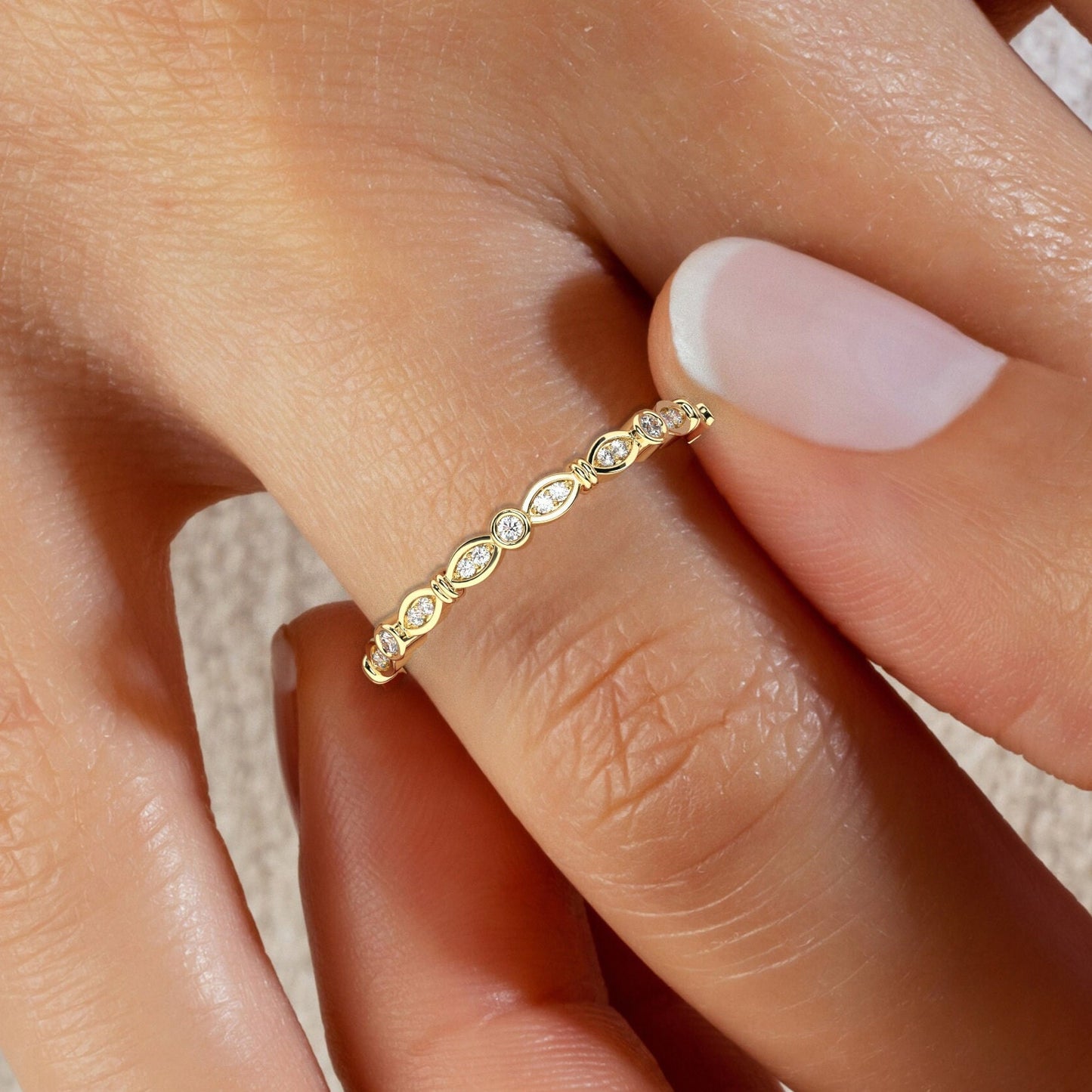 Floating Diamond Eternity Band