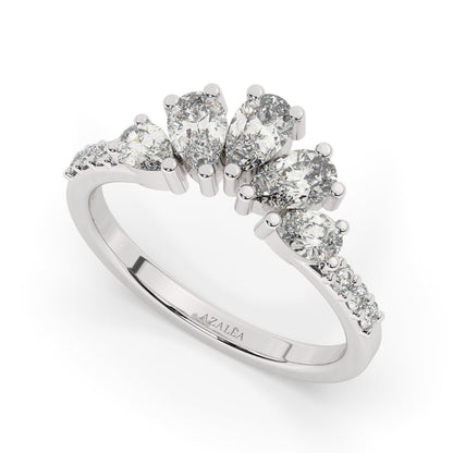 Pear Diamond Wedding Ring / 14k Gold Pear Diamond Engagement Ring / Wedding Band / Stacking Ring / Anniversary Ring / Engagement Ring