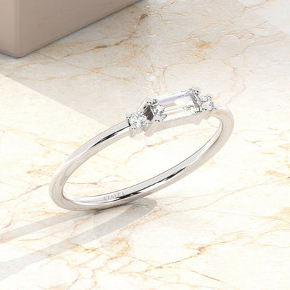 Baguette Diamond Stacking Ring / .25CT 14k Gold Baguette Diamond Wedding Ring / Diamond Stacking Ring / Anniversary Gift / Diamond Gift Idea