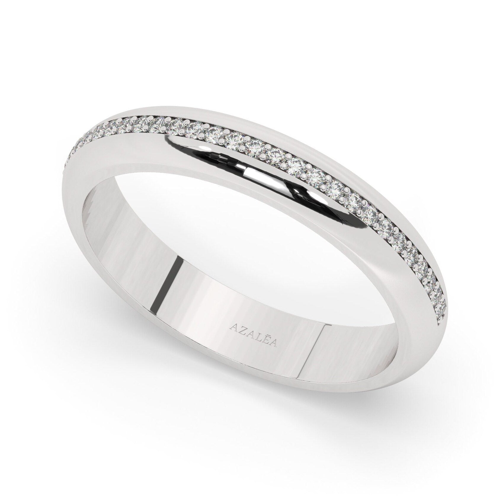 Diamond Wedding Band / 14k Gold Half Eternity Channel Set Diamond Wedding Ring / Diamond Anniversary Ring / Birthday Gift / Wedding Gift