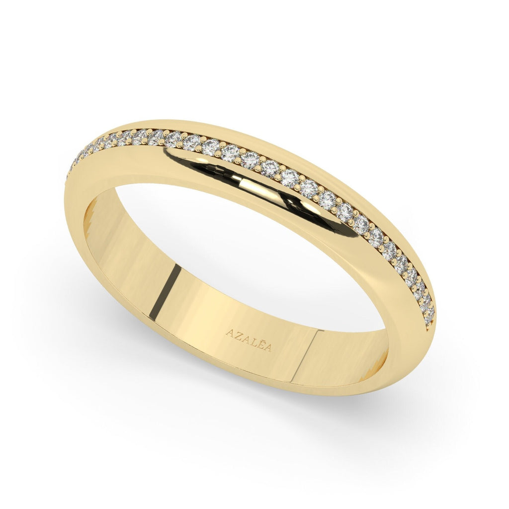 Diamond Wedding Band / 14k Gold Half Eternity Channel Set Diamond Wedding Ring / Diamond Anniversary Ring / Birthday Gift / Wedding Gift