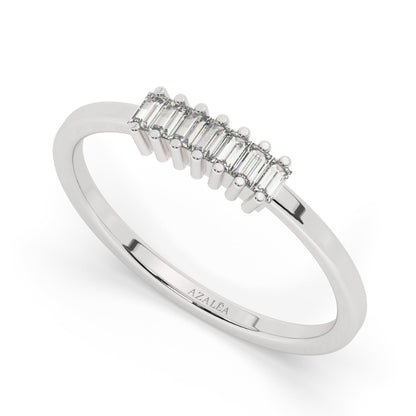 Baguette Diamond Stacking Ring / 14k Gold Baguette Diamond Wedding Band / Diamond Stacking Ring / Bridal Gift / Anniversary Gift
