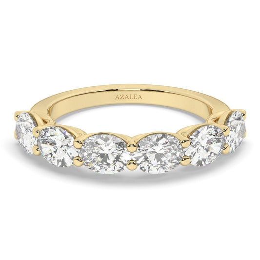 East West Oval Cut Diamond Wedding Band / 1.50 ct Oval Diamond Ring / Oval Diamond Anniversary Ring/ Birthday Gift / Diamond Promise Ring