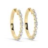 14k Gold Round and Marquise Alternating Diamond Hoop Earrings / Diamond Huggie Earrings/ Bridal Wedding Gift for her/ Fancy Hoop Earrings