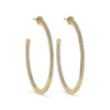 14k Gold Pave Diamond Hoops / Large Hoop Earrings / Diamond Inside Out Hoop Earrings / Anniversary Birthday / Bridal Wedding Gift for her