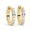 Diamond Hoop Earrings / 14k Gold Baguette Diamond Hoop Earrings /Diamond Huggie Earrings/ Gift
