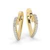14k Gold heart shape Hoop Earrings / Diamond Huggie Earrings/ Anniversary Birthday Bridal Wedding Gift for her / Romantic Gift