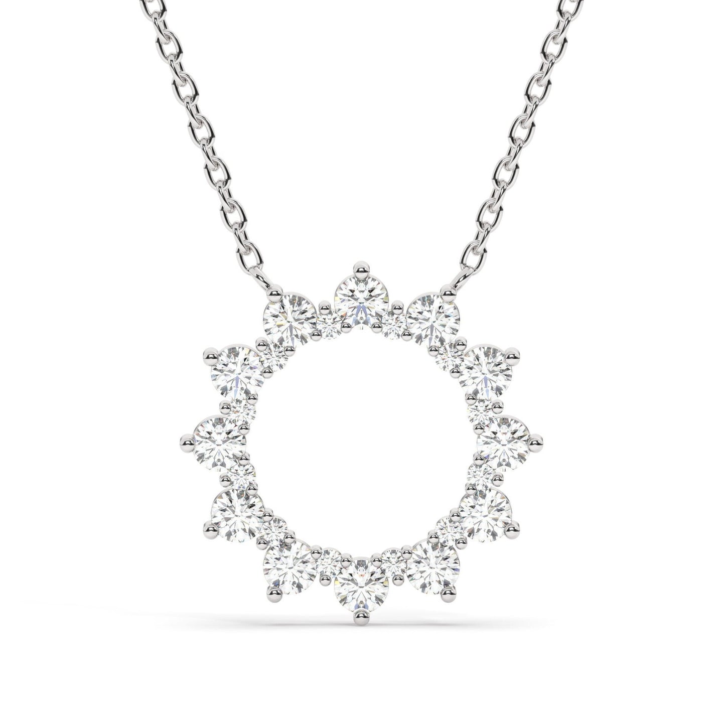 Diamond Circle Sunburst Necklace