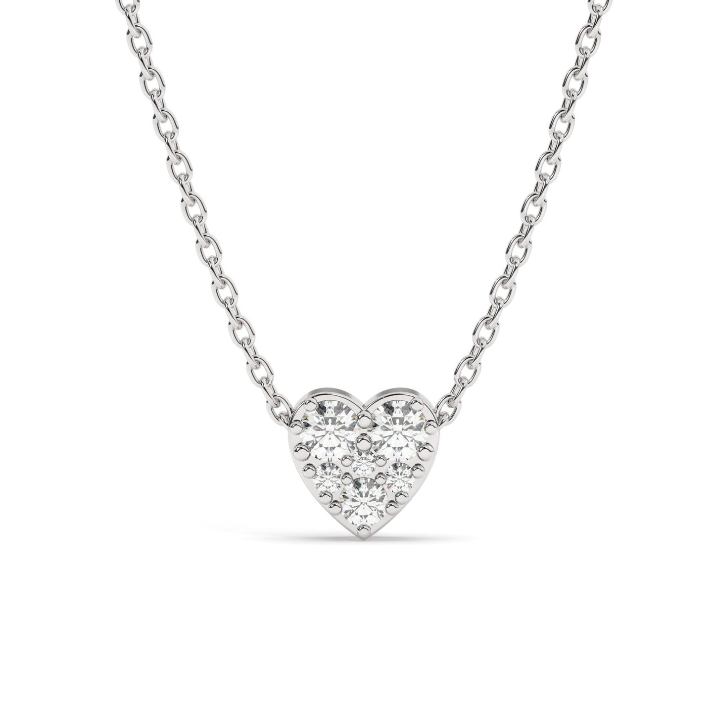Diamond Sliding Heart Necklace / 14k Gold and Diamond Heart Necklace / Dainty Necklace / Birthday Graduation Anniversary Bridal Gift