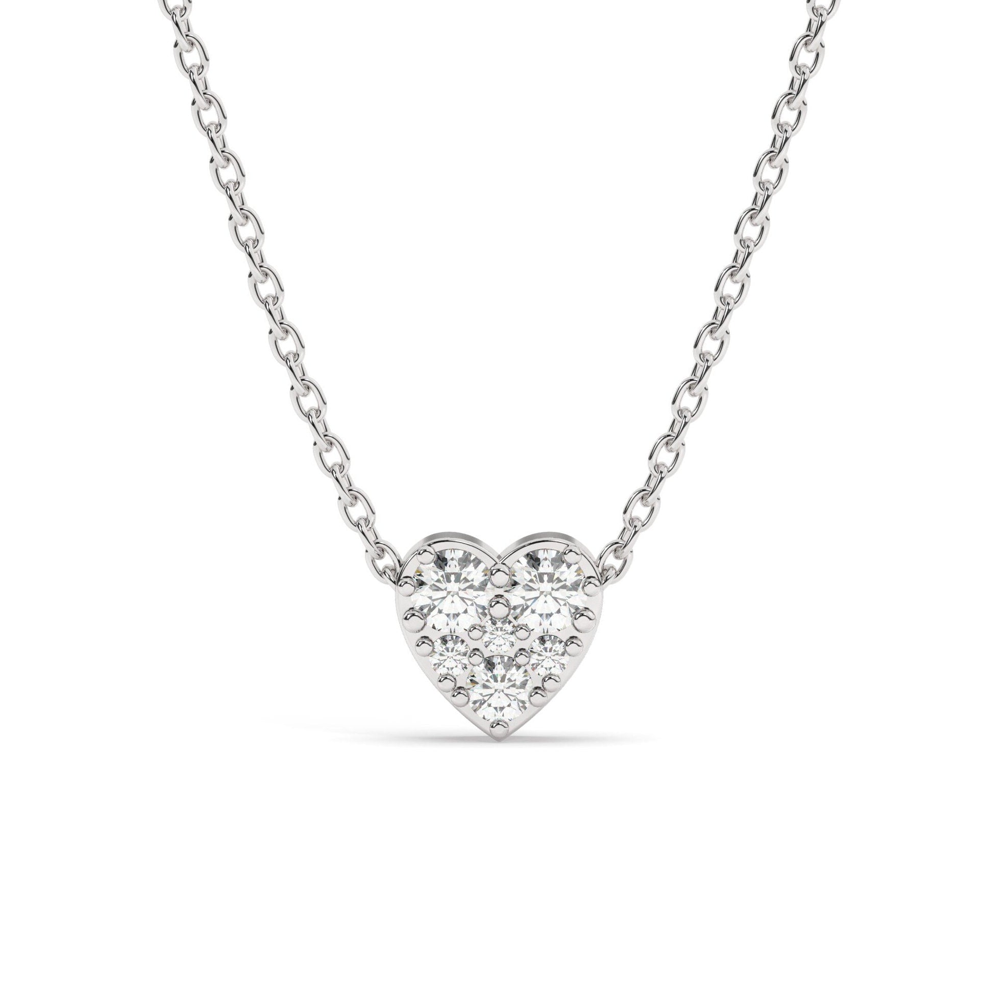 Diamond Sliding Heart Necklace / 14k Gold and Diamond Heart Necklace / Dainty Necklace / Birthday Graduation Anniversary Bridal Gift