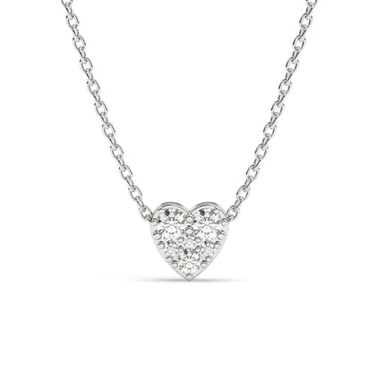 Diamond Sliding Heart Necklace / 14k Gold and Diamond Heart Necklace / Dainty Necklace / Birthday Graduation Anniversary Bridal Gift