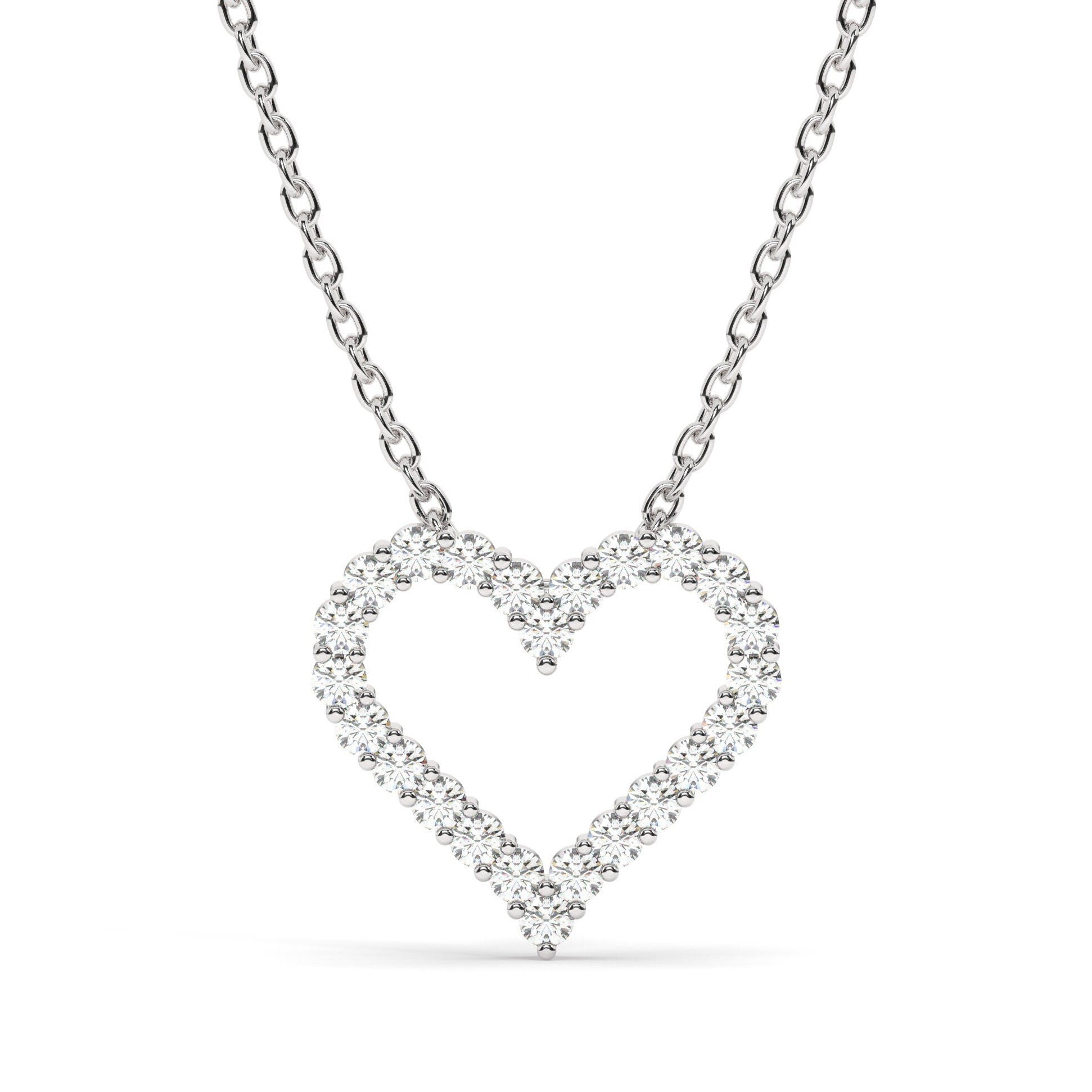 0.50 ct Diamond Heart Necklace / 14k Gold Diamond Love Necklace / Layer Necklace / Birthday Graduation Anniversary Bridal Gift / Moissanite