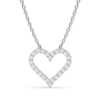 0.50 ct Diamond Heart Necklace / 14k Gold Diamond Love Necklace / Layer Necklace / Birthday Graduation Anniversary Bridal Gift / Moissanite