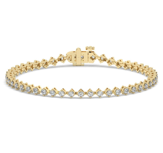 14k Gold and Diamond Tennis Bracelet / 14k Classic Diamond Bracelet / Birthday Gift / Anniversary Gift