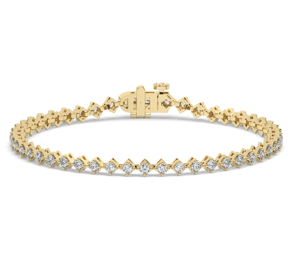 14k Gold and Diamond Tennis Bracelet / 14k Classic Diamond Bracelet / Birthday Gift / Anniversary Gift
