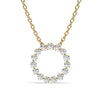 14k Gold and Diamond Circle Necklace Small / Floating Diamond Circle Necklace / 1 Ct Diamond Circle Necklace / Circle of Life Necklace