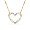 Diamond Heart Necklace / 14k Gold and Baguette Diamond Heart Necklace / Open Heart Necklace / Birthday Graduation Anniversary Bridal Gift