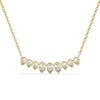 Curved Diamond Necklace / 14k Curved Pear Shape Diamond Necklace / Minimalist Drop Diamond Necklace / Pear Diamond Necklace