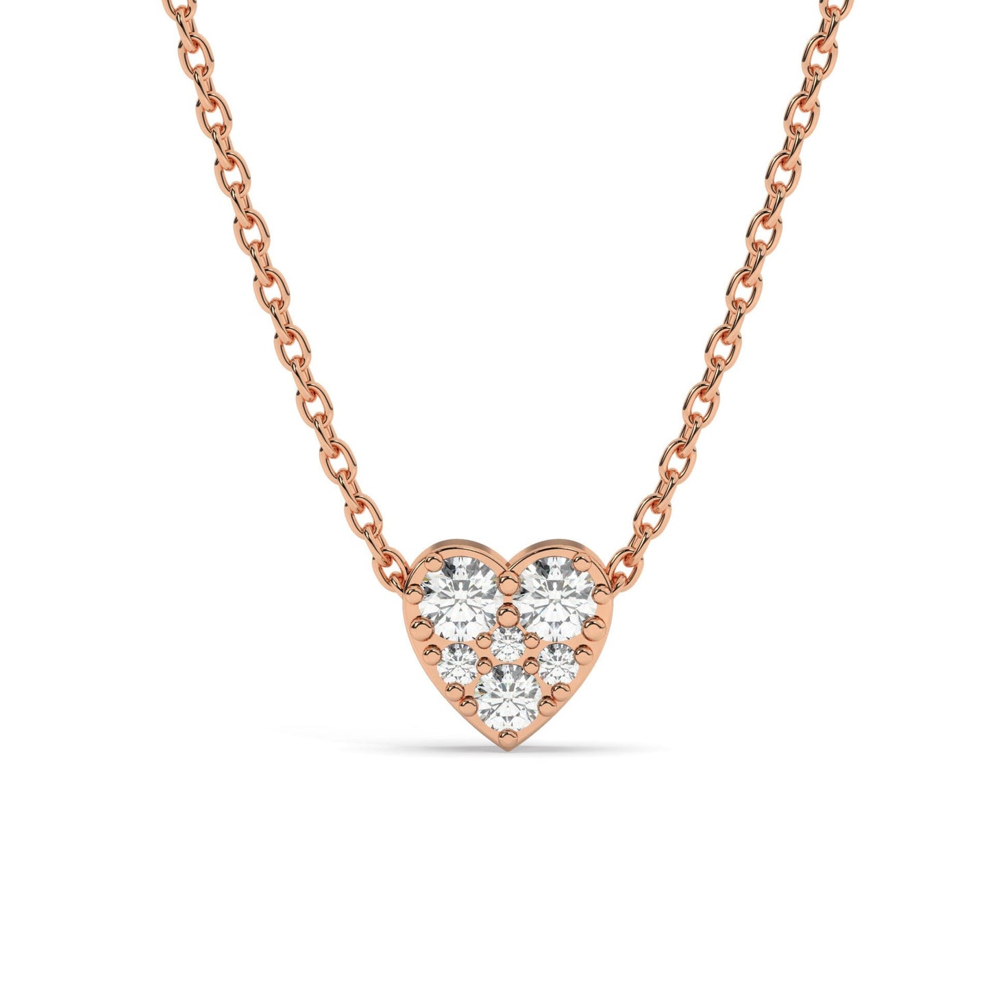 Diamond Sliding Heart Necklace / 14k Gold and Diamond Heart Necklace / Dainty Necklace / Birthday Graduation Anniversary Bridal Gift