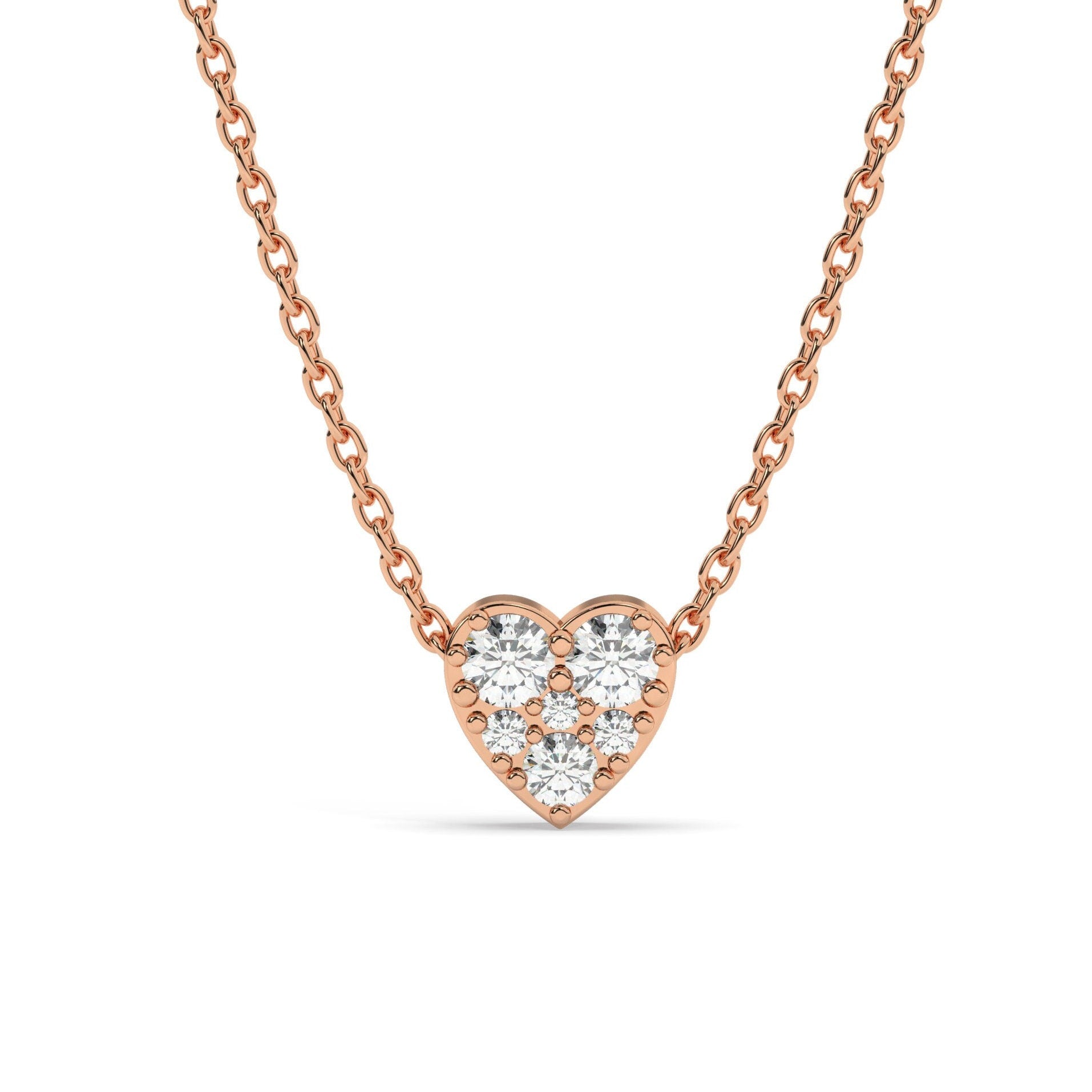 Diamond Sliding Heart Necklace / 14k Gold and Diamond Heart Necklace / Dainty Necklace / Birthday Graduation Anniversary Bridal Gift