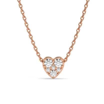 Diamond Sliding Heart Necklace / 14k Gold and Diamond Heart Necklace / Dainty Necklace / Birthday Graduation Anniversary Bridal Gift