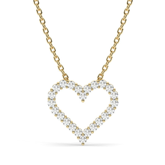 0.50 ct Diamond Heart Necklace / 14k Gold Diamond Love Necklace / Layer Necklace / Birthday Graduation Anniversary Bridal Gift / Moissanite