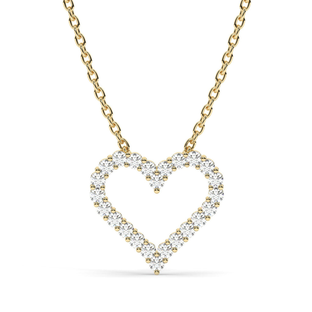 0.50 ct Diamond Heart Necklace / 14k Gold Diamond Love Necklace / Layer Necklace / Birthday Graduation Anniversary Bridal Gift / Moissanite