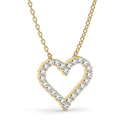 0.50 ct Diamond Heart Necklace / 14k Gold Diamond Love Necklace / Layer Necklace / Birthday Graduation Anniversary Bridal Gift / Moissanite