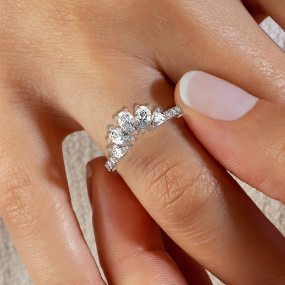 Pear Diamond Wedding Ring / 14k Gold Pear Diamond Engagement Ring / Wedding Band / Stacking Ring / Anniversary Ring / Engagement Ring