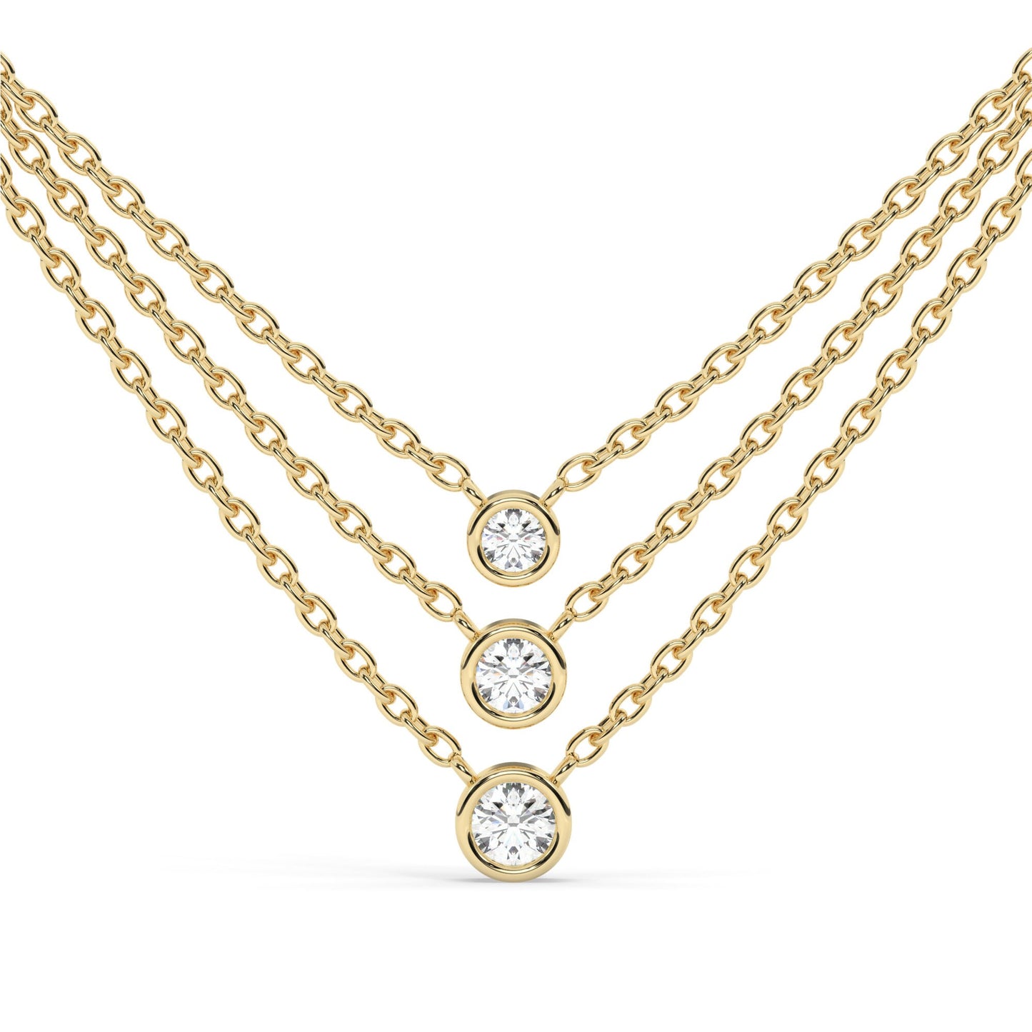 Bezel-Set Round Brilliant Cut Diamond Necklace / Minimalist Solitaire Necklace / Dainty Solitaire Necklace / Birthday Gift