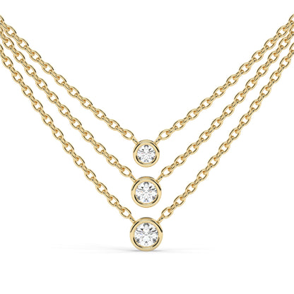 Bezel-Set Round Brilliant Cut Diamond Necklace / Minimalist Solitaire Necklace / Dainty Solitaire Necklace / Birthday Gift