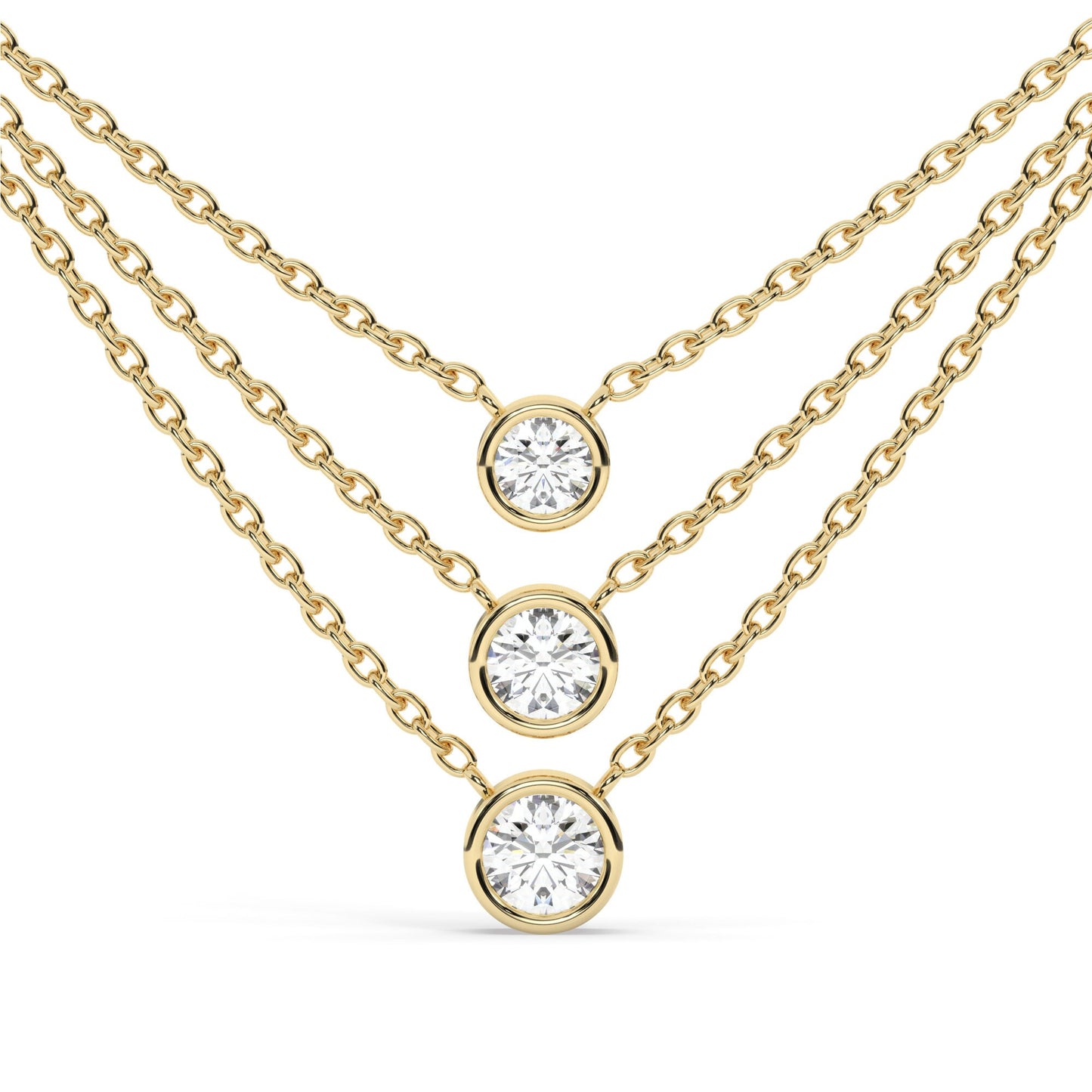 Bezel-Set Round Brilliant Cut Diamond Necklace / Minimalist Solitaire Necklace / Dainty Solitaire Necklace / Birthday Gift