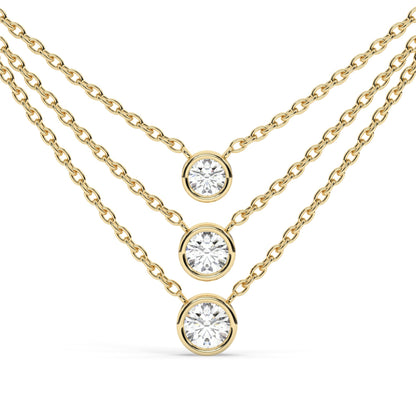 Bezel-Set Round Brilliant Cut Diamond Necklace / Minimalist Solitaire Necklace / Dainty Solitaire Necklace / Birthday Gift