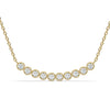 Diamond Curved Bar Necklace / Minimalist Curved Bar Necklace / Half Carat 14K Gold and Diamond Dainty Bar Necklace / Diamond Birthday Gift