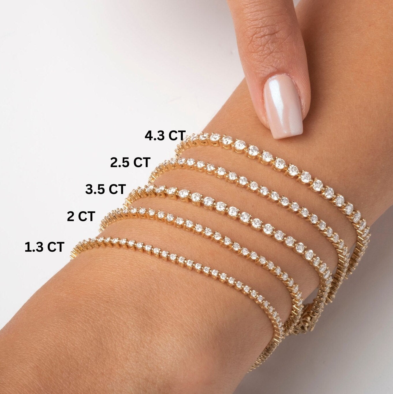 Three Prong Diamond Tennis Bracelet