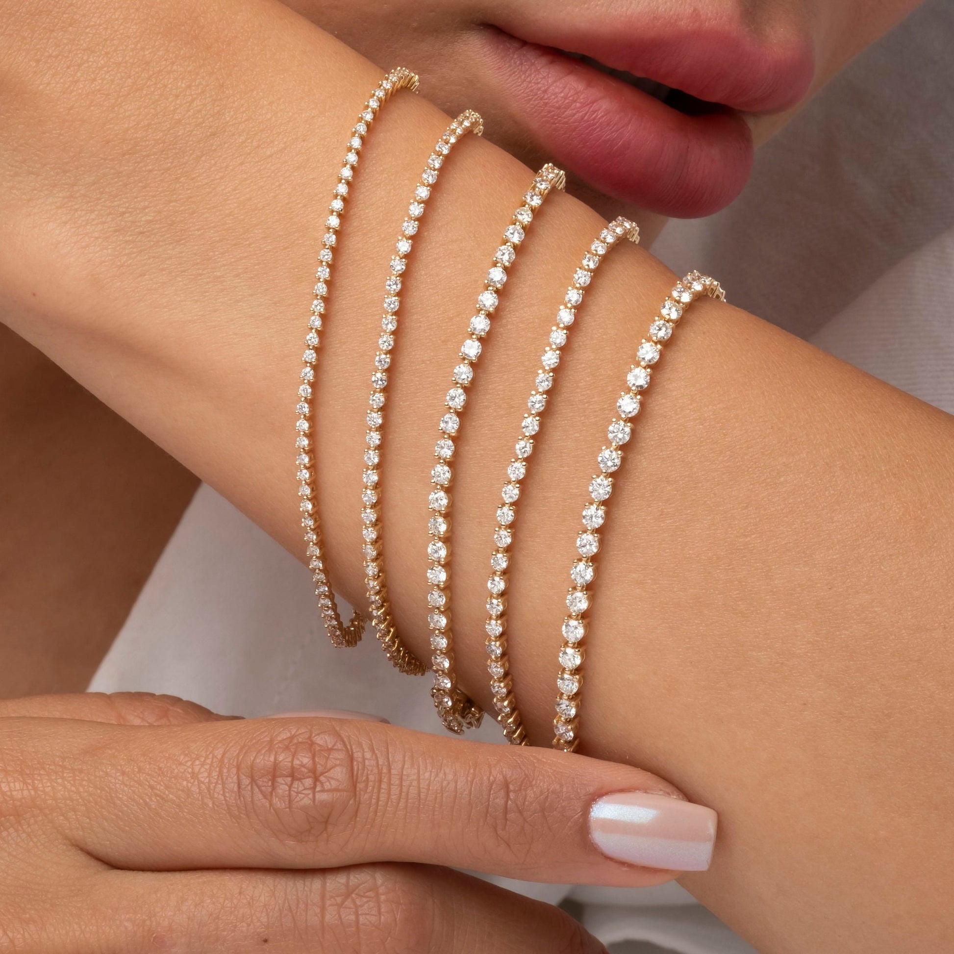 Three Prong Diamond Tennis Bracelet