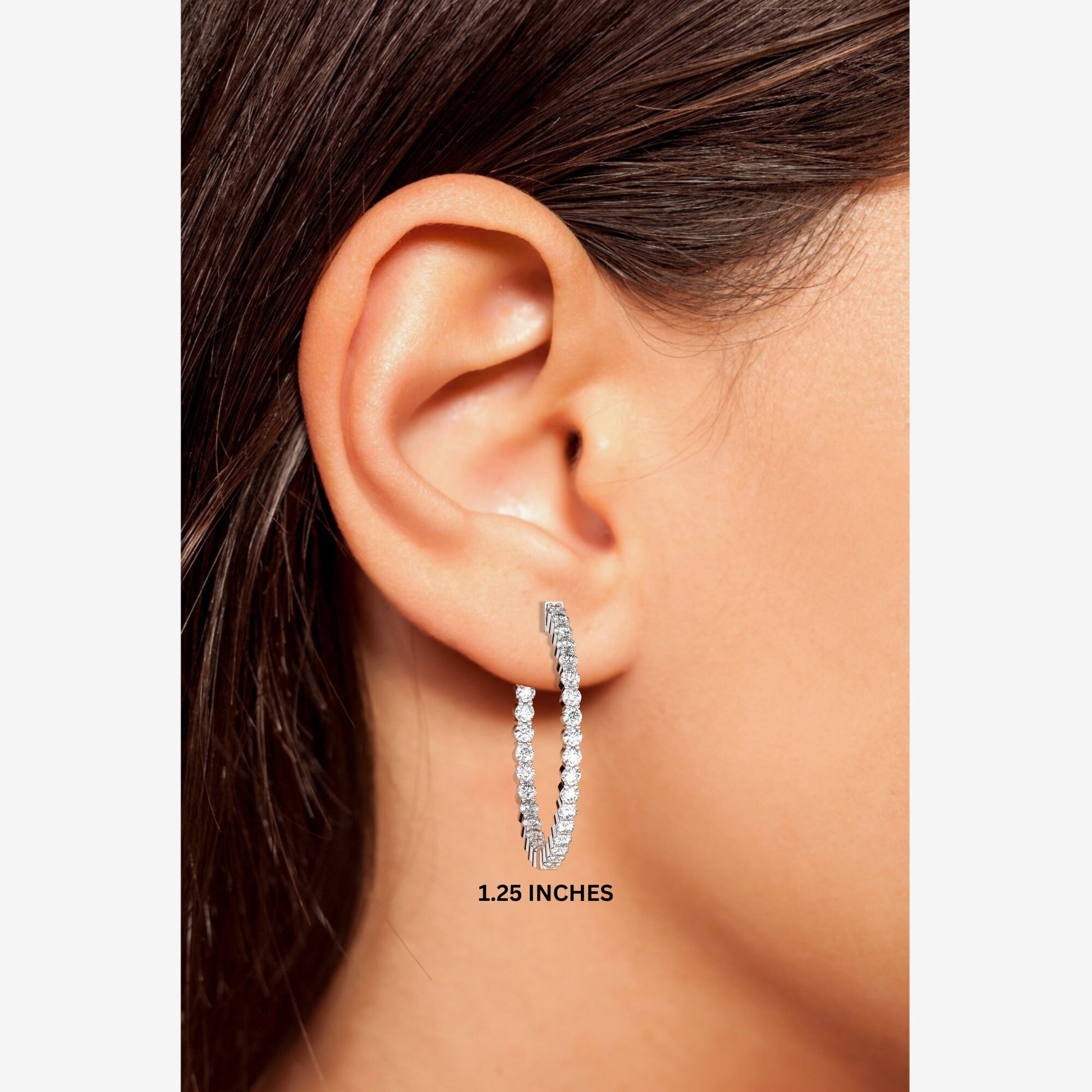 14k Gold Inside Out Diamond Hoop Earrings / 2-4 CARAT Inside Out Hoops / Anniversary Birthday / Bridal Wedding Gift for her