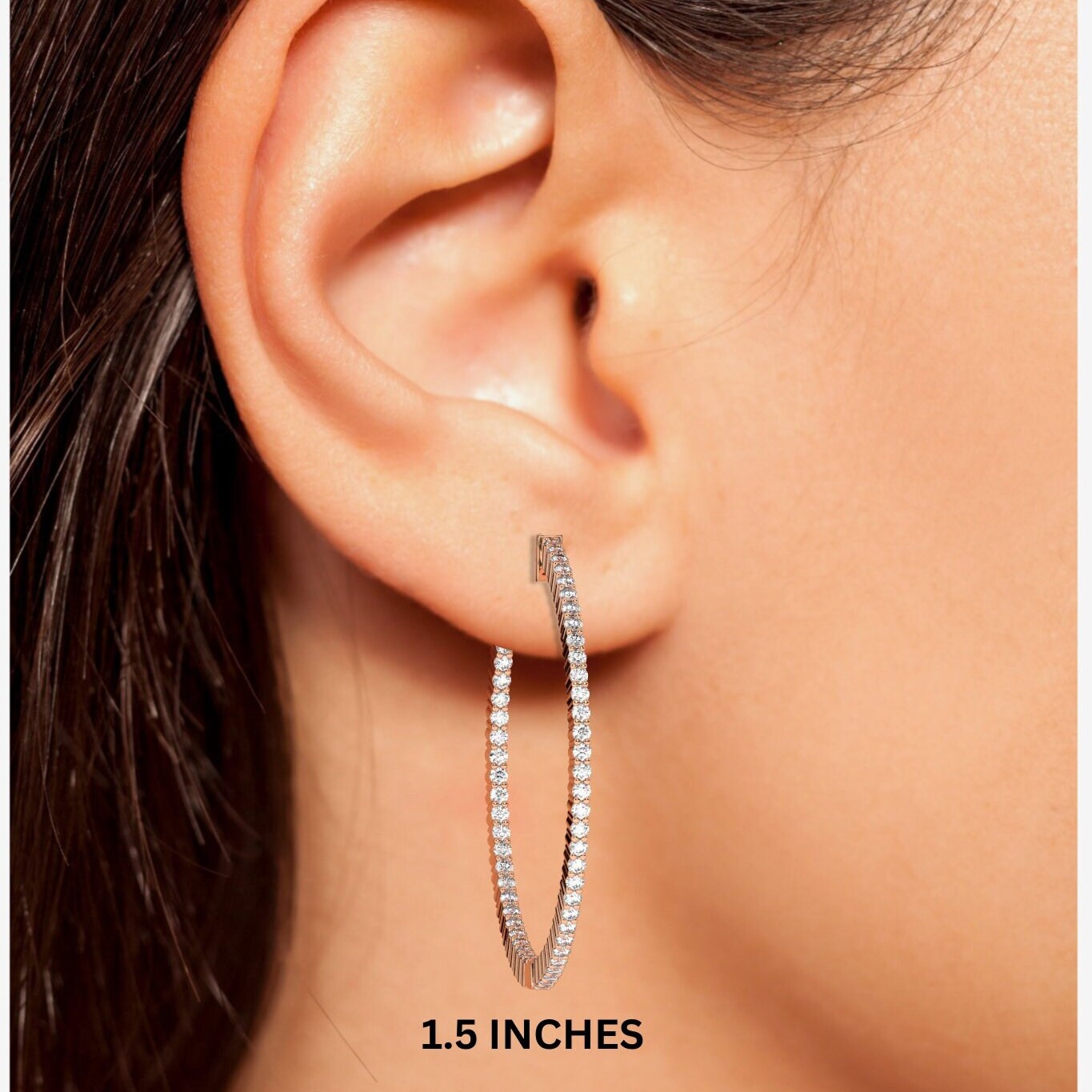 14k Gold Inside Out Diamond Hoop Earrings / 0.90-2.3 CARAT Inside Out Hoops / Anniversary Bridal Wedding Birthday Gift